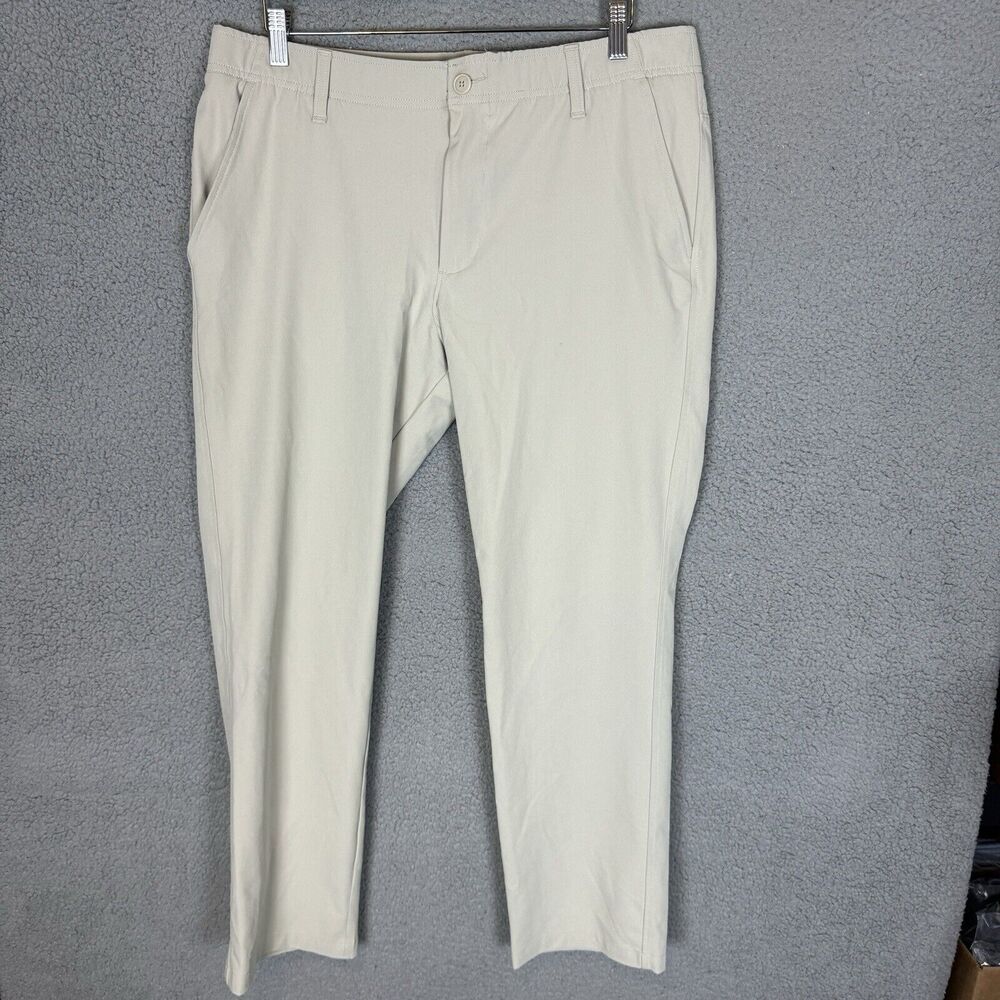Under Armour Pants Mens‎ 36x30 Beige Golf Flat Front Casual Performance